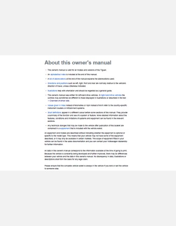 volkswagen tiguan 2017 owners manual rhd and lhd